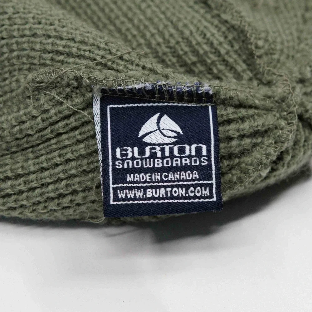 BURTON Recycled Waffle Beanie Winter‎ Hat Green Gray Acrylic Mens O/S